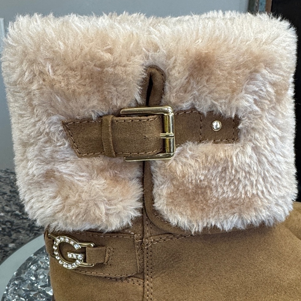 GBG Los Angeles Aleya Fur ankle Boots NEW 5.5 - Picture 4 of 13